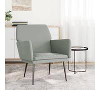 Hoopleep Fauteuil gris clair, 62 x 79 x 79 cm, en velours, structure en métal, fauteuil de salon confortable pour salon, chambre à coucher, fauteuil de lecture confortable pour l'intérieur