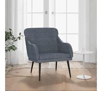 Hoopleep Fauteuil gris foncé - 63 x 76 x 80 cm - En velours - Fauteuil de salon confortable pour chambre à coucher et salon - Chaise d'appoint confortable avec structure en métal