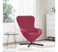 Hoopleep Fauteuil lounge en velours avec fonction rotative à 360 ° - Bordeaux - 63 x 73 x 90 cm - Moderne et douillet - Pour salon, chambre à coucher, détente confortable