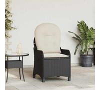 Hoopleep Fauteuil relax noir 56 x 66 x 95 cm - En polyrotin - Avec dossier réglable - Chaise de terrasse d'extérieur - Structure en métal - Design moderne