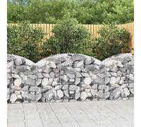 Hoopleep Gabion avec arc surélevé 150 x 50 x 80/100 cm, fer galvanisé, métal robuste pour jardin, parterre surélevé, plantes d'extérieur, grand