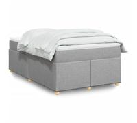 Hoopleep Lit à sommier tapissier avec matelas, gris clair, 120 x 200 cm, housse en tissu, ressorts ensachés, surmatelas confortable, cadre de lit stable avec pieds en bois de pin, kit complet pour