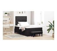 Hoopleep Lit à sommier tapissier avec matelas, noir, 120 x 190 cm, velours, design moderne, cadre en bois stable, matelas en mousse moyennement ferme pour un sommeil réparateur, grand lit