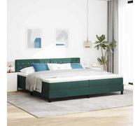 Hoopleep Lit à sommier tapissier avec matelas, vert foncé, 200 x 200 cm, lit impérial, design moderne, cadre de lit en bois dérivé, avec sommier à lattes et tête de lit, charge maximale : 280 kg