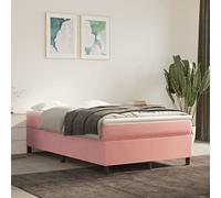 Hoopleep Lit à sommier tapissier rose avec matelas, housse en velours 120 x 200 cm, matelas à ressorts ensachés, soutien moyennement dur, surmatelas doux pour la peau