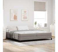 Hoopleep Lit à sommier tapissier taupe avec matelas, 200 x 200 cm, tissu rembourré, cadre en bois durable, taille queen, design moderne, pour couples et célibataires, confort amélioré du sommeil