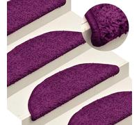 Hoopleep Lot de 15 tapis d'escalier 56 x 17 x 3 cm Rose semi-circulaire antidérapant pour escalier en bois Tapis insonorisant pour l'intérieur Tapis adhésif simple