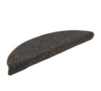 Hoopleep Lot de 15 tapis d'escalier autocollants 56 x 17 x 3 cm anthracite semi-circulaire robuste en non-tissé aiguilleté pour escalier intérieur antidérapant et réduction du bruit