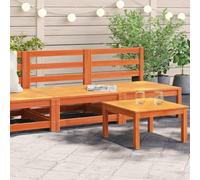 Hoopleep Lot de 2 canapés de jardin sans accoudoirs en pin massif marron cire, ensemble de canapés d'extérieur modulaires pour terrasse, balcon, jardin, capacité de charge de 110 kg