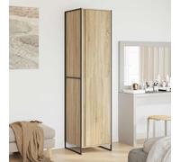 Hoopleep Lot de 2 penderies avec portes en bois Sonoma - 50 x 50 x 200 cm - Design industriel - Rangement stable pour chambre à coucher