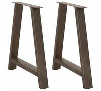 Hoopleep Lot de 2 pieds de table à manger en forme de A - 80 x 72-73 cm - Acier revêtu par pulvérisation - Pieds de nivellement réglables pour un maintien stable - Idéal pour les meubles de bureau