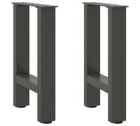 Hoopleep Lot de 2 pieds de table basse anthracite - 28 x 43 cm - En acier revêtu par pulvérisation - Pieds de nivellement réglables pour la stabilité - Meubles - Pour projet de bricolage