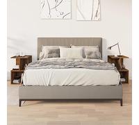 Hoopleep Lot de 2 tables de chevet en chêne fumé, 35 x 35 x 55 cm, table d'appoint pour rangement de chambre à coucher, design moderne