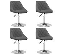 Hoopleep Lot de 4 chaises de salle à manger pivotantes en velours gris foncé, hauteur réglable, avec vérin à gaz, design moderne, pour cuisine et salle à manger, pied en acier chromé rembourré