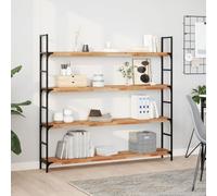 Hoopleep Lot de 4 étagères flottantes en acacia massif traité à l'huile, 160 x 20 x 4 cm, pour décoration de chambre à coucher, salon, rangement monté et présentoir