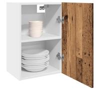 Hoopleep Lyon Armoire suspendue, aspect bois vieilli, 40 x 31 x 60 cm, matériau en bois, montage mural, grand espace de rangement pour cuisine, armoire à manger, durable, facile d'entretien, moderne