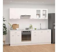 Hoopleep Lyon Lot de 8 armoires de cuisine modernes, grand espace de rangement, ensemble d'armoires à manger, faciles d'entretien, durables