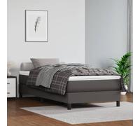 Hoopleep Matelas à ressorts ensachés gris, 120 x 190 x 20 cm, housse en cuir synthétique, soutien moyennement dur, amortisseur de bruit, pour lit simple et double, mousse confortable, durable