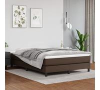 Hoopleep Matelas à ressorts ensachés, marron, 140 x 190 x 20 cm, en cuir synthétique de luxe, avec mousse confortable, soutien moyennement ferme pour un sommeil réparateur