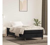 Hoopleep Matelas à ressorts ensachés, noir, 100 x 210 x 20 cm, housse en velours, mousse confortable, atténuation du bruit, soutien moyennement dur pour lit simple, sommeil réparateur