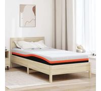 Hoopleep Matelas blanc et noir, 100 x 200 cm, mousse à mémoire de forme traversée par du gel, lit simple, pour un sommeil frais, fermeté moyenne, durable, design moderne