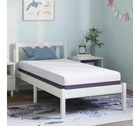 Hoopleep Matelas en mousse viscoélastique blanc gris, 80 x 160 cm, dureté moyenne, soulagement de la pression pour lit simple, durable, sommeil confortable