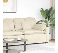 Hoopleep Module d'extrémité de canapé modulaire avec accoudoir, en velours côtelé crème, 112 cm de large, adaptable, pour salon et détente confortable