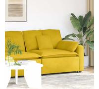 Hoopleep Module d'extrémité de canapé modulaire avec accoudoirs, largeur d'assise 100 cm, rembourrage en velours, structure en métal, pour salon, installation personnalisable, coussins inclus Jaune