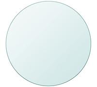 Hoopleep Plateau de table rond en verre trempé, diamètre 700 mm, épaisseur 8 mm, transparent, résistant aux rayures, pour table à manger, table de canapé, table de jardin, bureau en bois