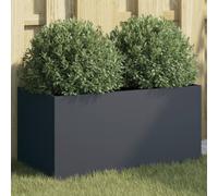 Hoopleep Pot de fleurs anthracite 62 x 30 x 29 cm en acier laminé à froid robuste pour jardin, balcon, terrasse, parterre surélevé, utilisation extérieure