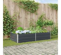 Hoopleep Pot de fleurs en acier galvanisé, 195 x 100 x 45 cm, robuste, pour jardin et terrasse, grands pots de fleurs, pour l'extérieur et la durabilité, anthracite