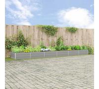 Hoopleep Pot de fleurs, gris clair, en acier galvanisé, 580 x 100 x 45 cm, robuste, pour jardin et terrasse, grands pots de plantes, pour l'extérieur