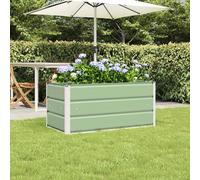 Hoopleep Pot de fleurs vert pastel en acier galvanisé, 100 x 50 x 45 cm, robuste, pour jardin, terrasse, balcon, jardinières polyvalentes pour l'extérieur