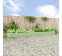 Hoopleep Pot de fleurs vert pastel en acier galvanisé, 580 x 100 x 45 cm, grand pot de fleurs robuste, pour jardin et terrasse, pot de fleurs durable pour l'extérieur