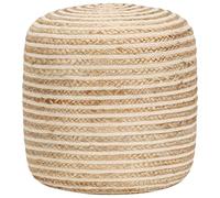 Hoopleep Pouf fait à la main en jute tressé, rond, 40 x 45 cm, pour salon, chambre à coucher et repose-pieds détendu