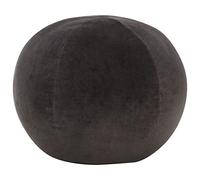 Hoopleep Pouf rond en velours de coton - 50 x 35 cm - Anthracite - Tabouret en velours pour salon, chambre à coucher - Repose-pieds confortable - Siège polyvalent - Ottoman doux