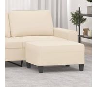 Hoopleep Repose-pieds beige 70 x 55 x 41 cm, tissu en microfibre, cadre en bois stable, pouf polyvalent pour salon et chambre à coucher, repose-pieds confortable