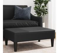 Hoopleep Repose-pieds noir en cuir synthétique, 77 x 55 x 31 cm, stable et polyvalent, idéal comme ottoman pour le salon et la chambre à coucher