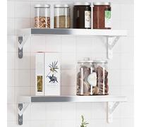 Hoopleep Silbern Lot de 4 supports d'étagères murales en acier inoxydable 15 x 2,5 x 11,5 cm pour bibliothèques, étagères de cuisine, étagères de jardin, angle d'étagère stable pour la maison, le