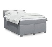 Hoopleep Sommier à Lattes de lit avec Matelas, Gris Clair 110 kg, 140x190cm, Tissu Polyester Doux, Lumières LED Ambiance, Soutien Personnalisé, Confort Optimal pour Chambre Adulte