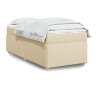 Hoopleep Sommier à Lattes de Lit Crème 90x190 cm avec Matelas et Surmatelas, Tissu Polyester Durable, Soutien Optimal, Pieds Stables, Ensemble Complet de Sommeil