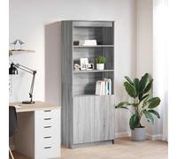 Hoopleep Sonoma - Buffet haut en bois - Gris - 70 x 35 x 180 cm - Pour chambre à coucher, salon, bureau - Organiseur de rangement polyvalent - Meubles durables