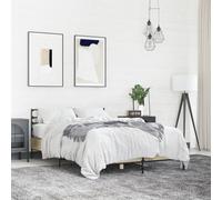 Hoopleep Sonoma Cadre de lit en chêne 120 x 190 cm, lit à plateforme en bois composite durable et métal avec lattes robustes et tête, assemblage facile pour une mise à niveau confortable du sommeil et
