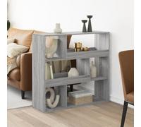 Hoopleep Sonoma Séparateur de pièce, gris, 100 x 33 x 94,5 cm, bibliothèque en bois avec 6 compartiments, étagère polyvalente pour bureau, salon, chambre à coucher, rangement robuste