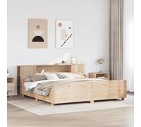 Hoopleep Still Too Long Lit en bois de pin massif sans matelas 180 x 200 cm avec 7 étagères, sommier à lattes, tête de lit, pied de lit, charge maximale 180 kg, pour chambre à coucher