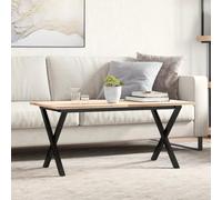 Hoopleep Structure de table basse en forme de X 90 x 30 x 43 cm, acier revêtu par pulvérisation, noir, pieds de meubles robustes pour tables DIY