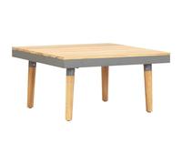 Hoopleep Table basse de jardin 60 x 60 x 31,5 cm - Bois massif d'acacia - Aspect teck - Résistant aux intempéries et facile d'entretien - Table d'appoint carrée pour terrasse, jardin, piscine, grain