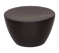 Hoopleep Table basse en aluminium martelé - Diamètre : 50 x 30 cm - Noir - Métal poli avec design de coque - Table d'appoint moderne pour salon - Étagère robuste pour collations et articles de