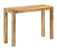 Hoopleep Table console 110 x 35 x 76 cm, bois de manguier rugueux, bois massif tropical, support en vinyle, étagère pour tourne-disque, meuble de salon, table latérale durable