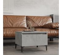 Hoopleep Table d'appoint Gris béton 50 x 46 x 35 cm Matériau du bois Support industriel en vinyle Meuble platine Table latérale pratique pour salon